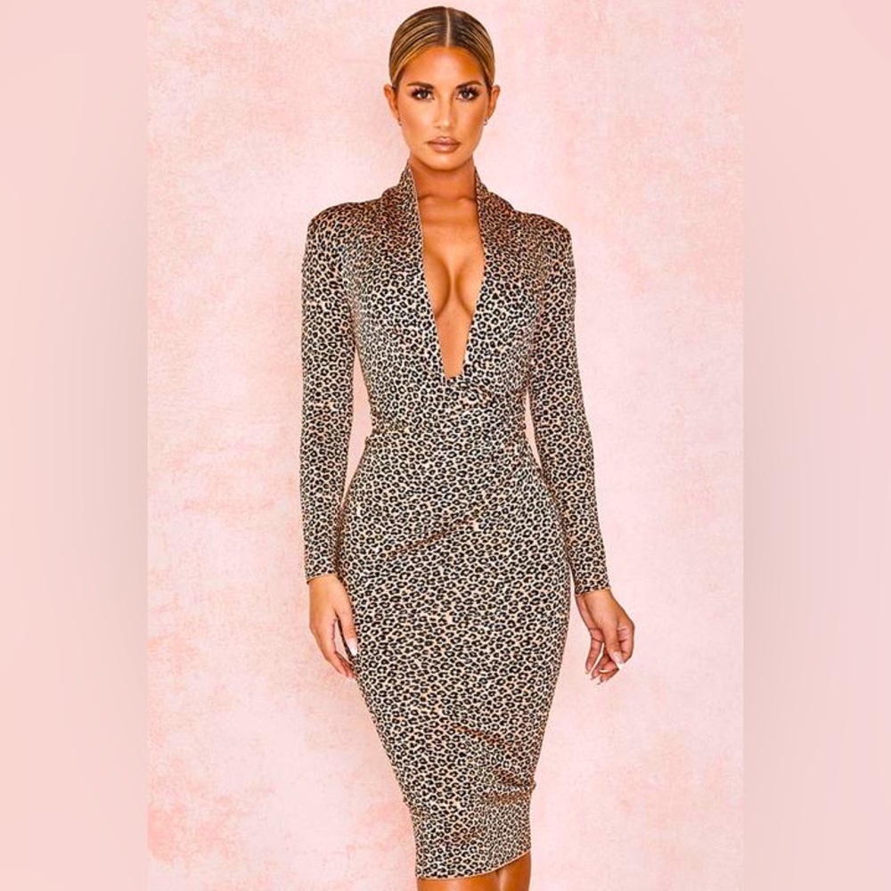 HOUSE OF CB Leopard Midi Dress